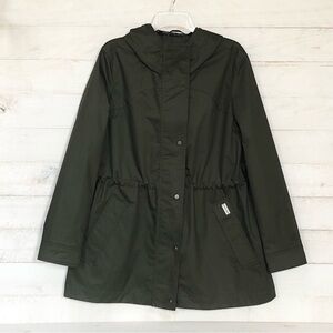 Hunter Water Resistant Cotton Smock Hooded Rain Jacket • Olive Green • L • NWT